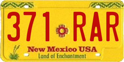 NM license plate 371RAR