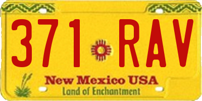 NM license plate 371RAV