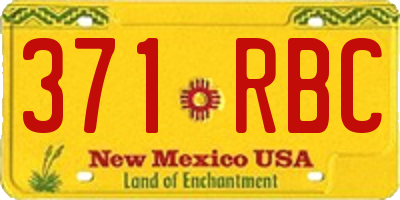 NM license plate 371RBC