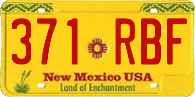 NM license plate 371RBF