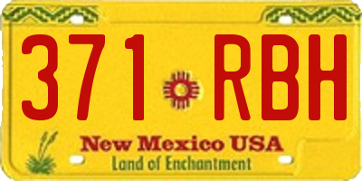 NM license plate 371RBH
