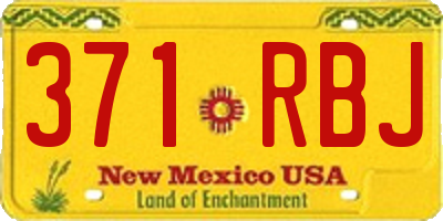 NM license plate 371RBJ