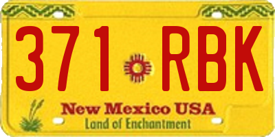 NM license plate 371RBK