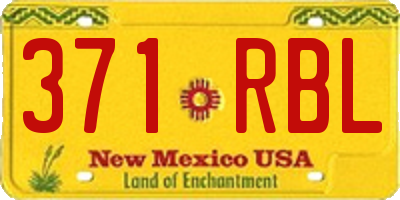 NM license plate 371RBL