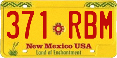 NM license plate 371RBM