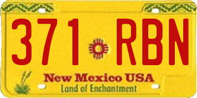 NM license plate 371RBN