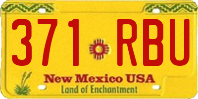NM license plate 371RBU