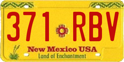 NM license plate 371RBV