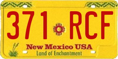 NM license plate 371RCF