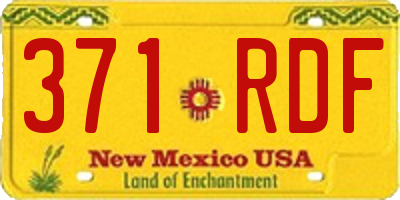 NM license plate 371RDF