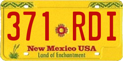 NM license plate 371RDI