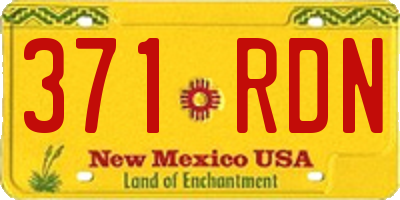 NM license plate 371RDN