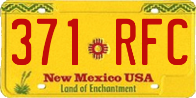 NM license plate 371RFC