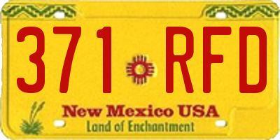 NM license plate 371RFD