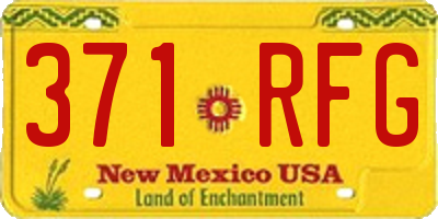 NM license plate 371RFG