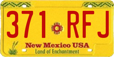 NM license plate 371RFJ