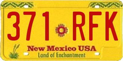 NM license plate 371RFK
