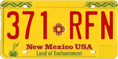 NM license plate 371RFN