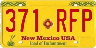 NM license plate 371RFP