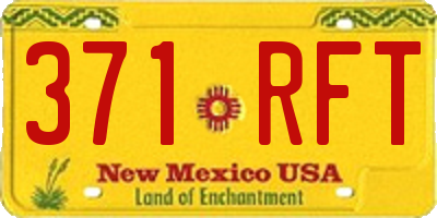 NM license plate 371RFT