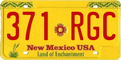 NM license plate 371RGC