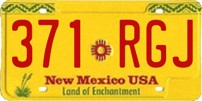 NM license plate 371RGJ
