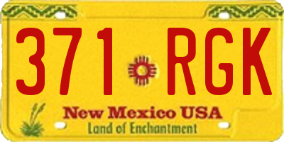 NM license plate 371RGK