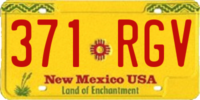NM license plate 371RGV
