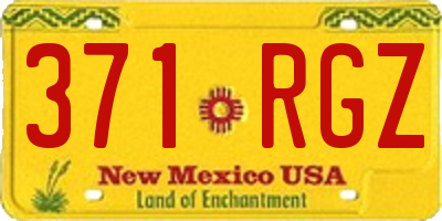 NM license plate 371RGZ