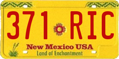 NM license plate 371RIC