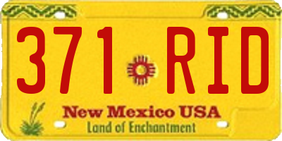 NM license plate 371RID