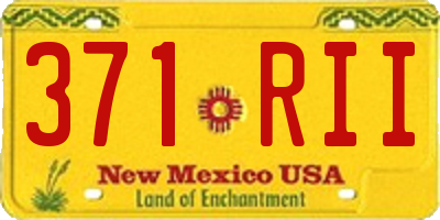 NM license plate 371RII