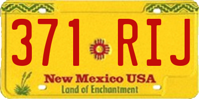 NM license plate 371RIJ