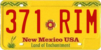 NM license plate 371RIM