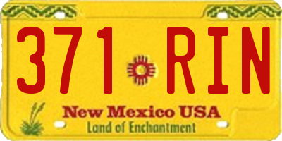 NM license plate 371RIN