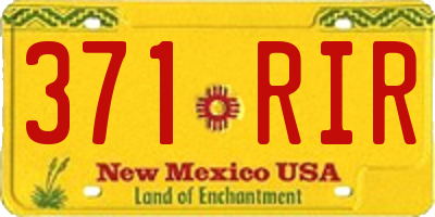 NM license plate 371RIR