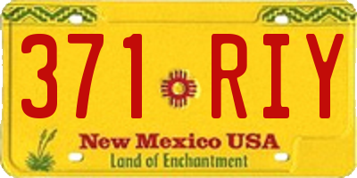 NM license plate 371RIY