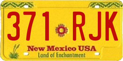 NM license plate 371RJK