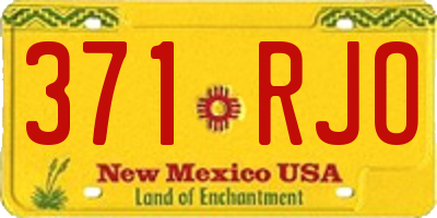 NM license plate 371RJO