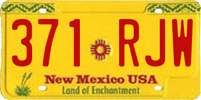 NM license plate 371RJW