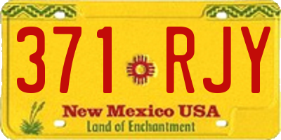 NM license plate 371RJY