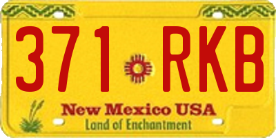 NM license plate 371RKB