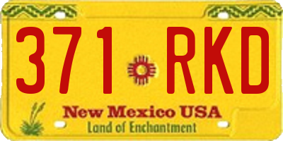 NM license plate 371RKD