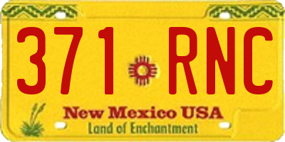 NM license plate 371RNC