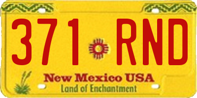 NM license plate 371RND