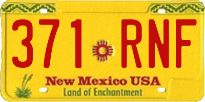 NM license plate 371RNF
