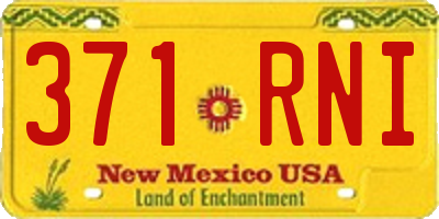 NM license plate 371RNI