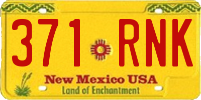 NM license plate 371RNK