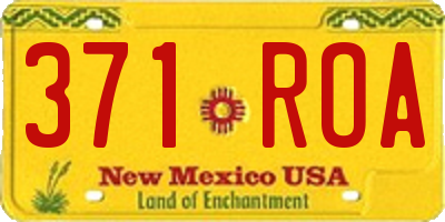 NM license plate 371ROA