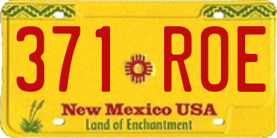 NM license plate 371ROE